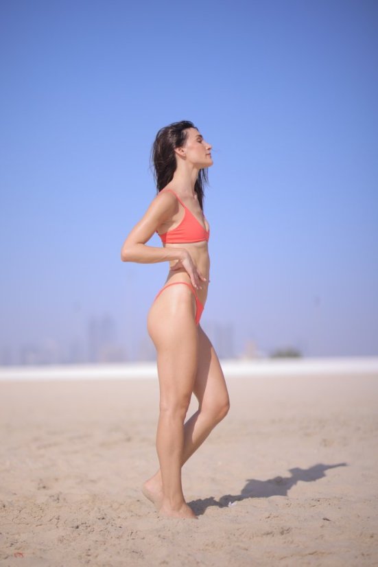 BIKINI TOP - HOT CORAL